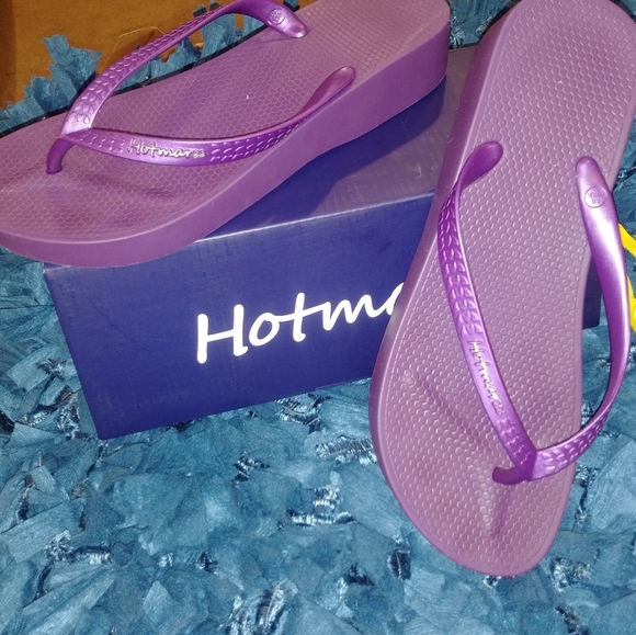 ⚡END OF SUMMER HOTMARZZ metallic purple foot flops - Picture 4 of 9